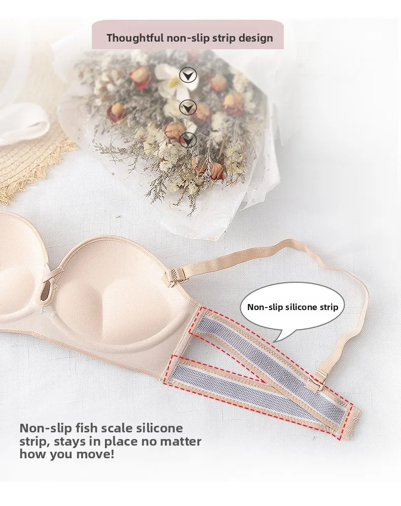 Bralette de encaje sin tirantes para mujer, para busto pequeño, sin tirantes, diseño en forma de U, con aros de acero con mem... Bralette de encaje sin tirantes para mujer, para busto pequeño, sin tirantes, diseño en forma de U, con aros de acero con mem...