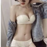 Bralette de encaje sin tirantes para mujer, para busto pequeño, sin tirantes, diseño en forma de U, con aros de acero con mem... - Imagen 3