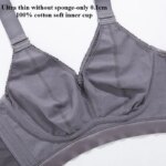 Ropa interior Sexy de talla grande 120EFG para mujer, ropa interior ultrafina y transpirable con copa completa de encaje y flores, antihundimiento por gravedad - Imagen 5
