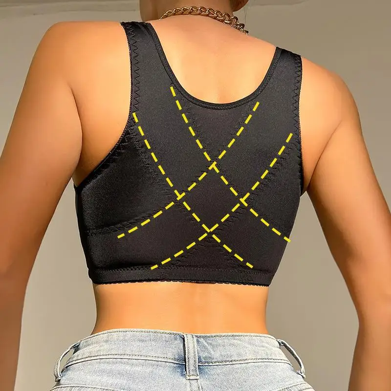 Sujetador de encaje con abertura frontal y hebilla, copa fina sin aros para adolescentes, diseño de tirantes fijos para estud...