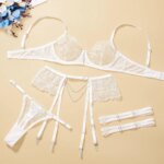 Conjunto de sujetador sexy con bordado floral, diseño elegante en forma de U para pechos caídos, colección de otoño, fabrican... - Imagen 5