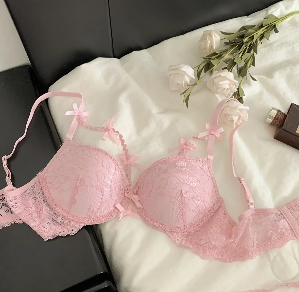 YUQI nuevo conjunto de sujetador de encaje inalámbrico para mujer Push Up, pecho pequeño antiflacidez estilo Sexy y puro ajuste cómodo sin arosYouthfu