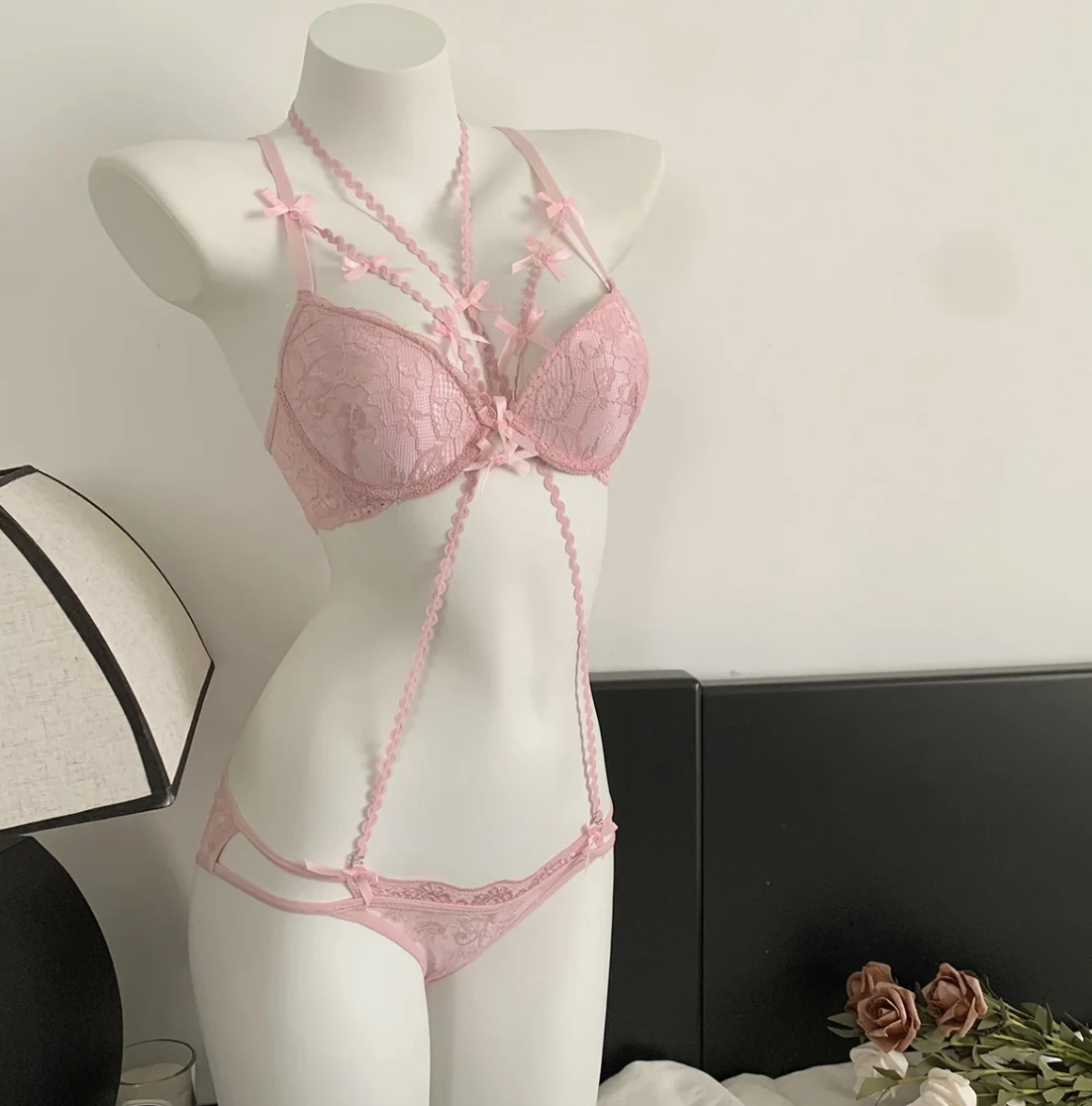 YUQI nuevo conjunto de sujetador de encaje inalámbrico para mujer Push Up, pecho pequeño antiflacidez estilo Sexy y puro ajuste cómodo sin arosYouthfu