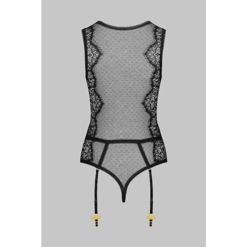 Conjunto de lencería de 3 piezas para mujer con encaje
