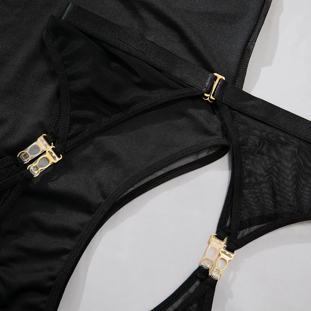 Conjunto de lencería de 4 piezas para mujer de poliéster