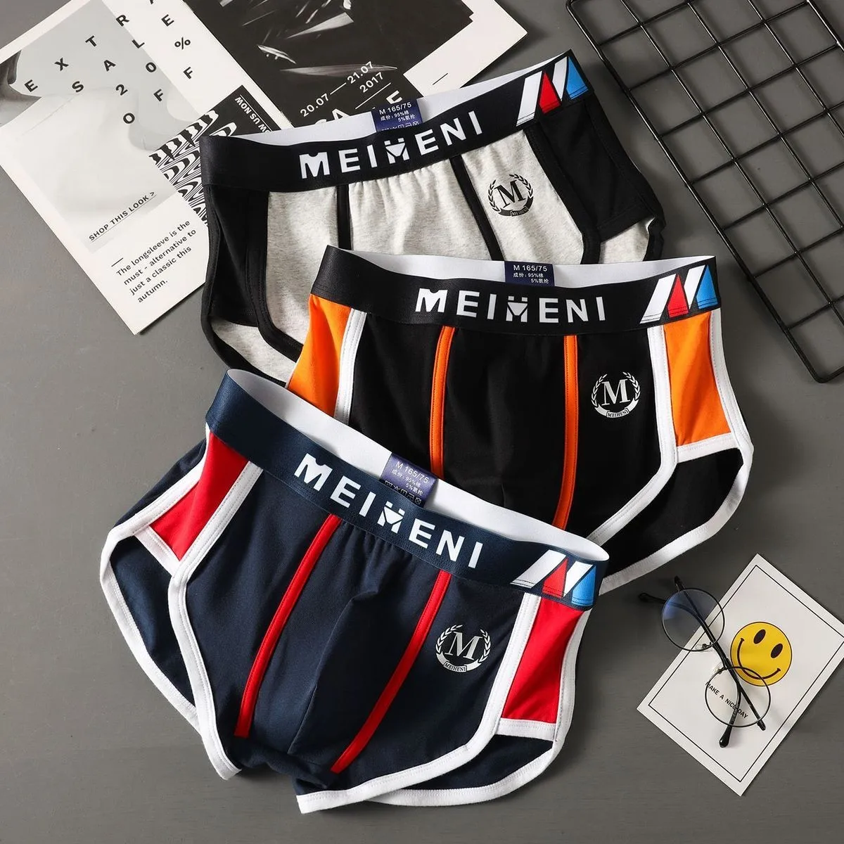 Nuevos Calzoncillos de Algodón para Hombre, Modernos, de Cintura Media, Tipo Bóxer, para Jóvenes Estudiantes, Cómodos y Trans... Nuevos Calzoncillos de Algodón para Hombre, Modernos, de Cintura Media, Tipo Bóxer, para Jóvenes Estudiantes, Cómodos y Trans...