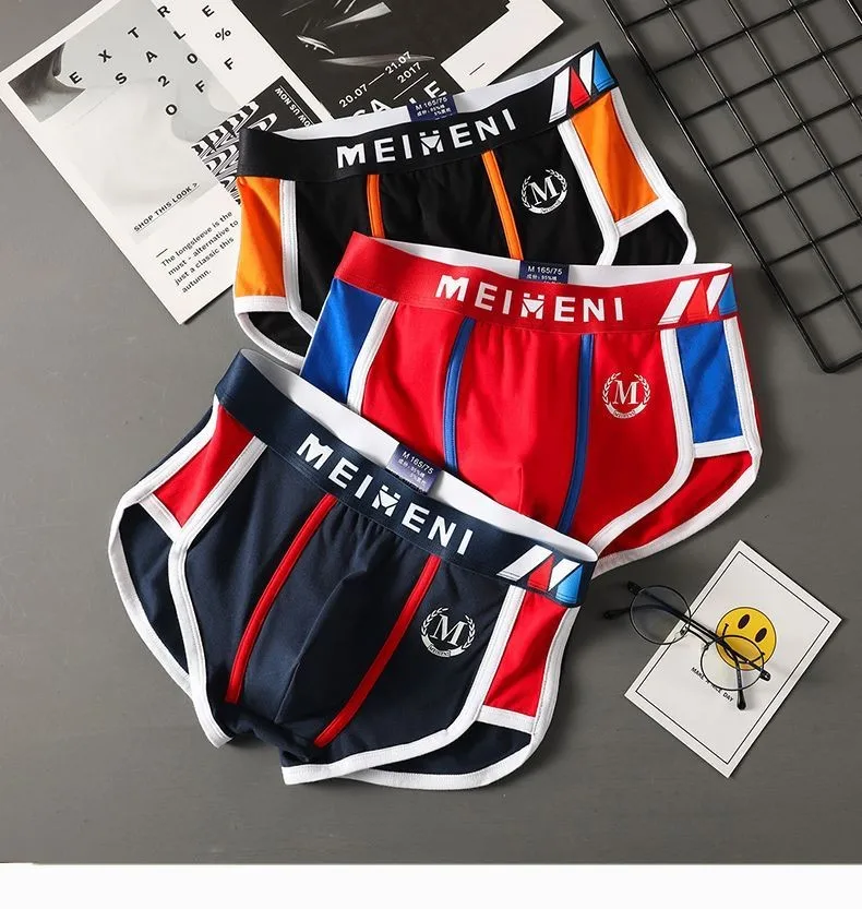 Nuevos Calzoncillos de Algodón para Hombre, Modernos, de Cintura Media, Tipo Bóxer, para Jóvenes Estudiantes, Cómodos y Trans... Nuevos Calzoncillos de Algodón para Hombre, Modernos, de Cintura Media, Tipo Bóxer, para Jóvenes Estudiantes, Cómodos y Trans...