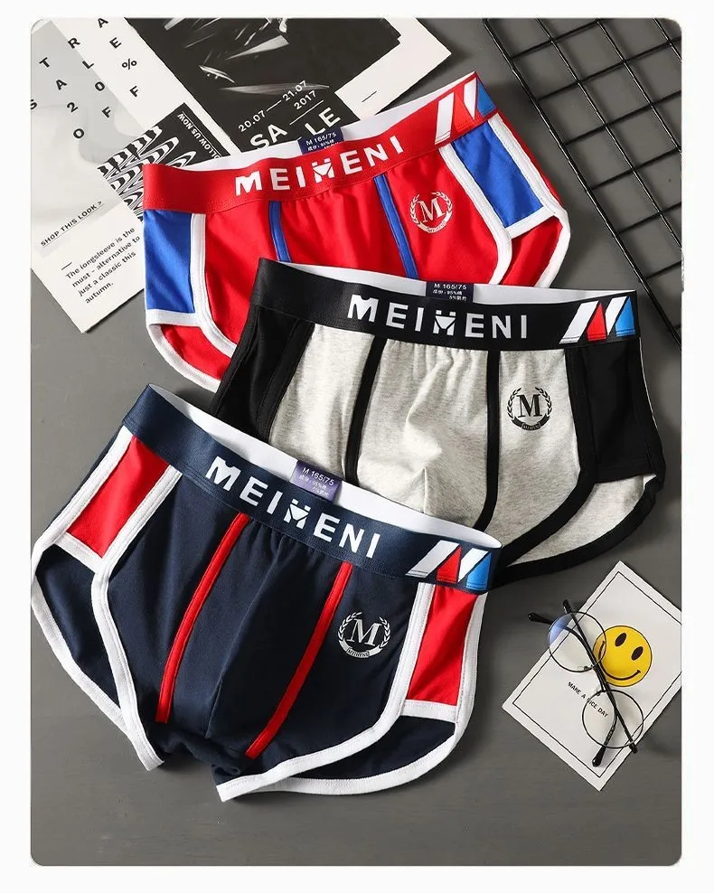 Nuevos Calzoncillos de Algodón para Hombre, Modernos, de Cintura Media, Tipo Bóxer, para Jóvenes Estudiantes, Cómodos y Trans... Nuevos Calzoncillos de Algodón para Hombre, Modernos, de Cintura Media, Tipo Bóxer, para Jóvenes Estudiantes, Cómodos y Trans...