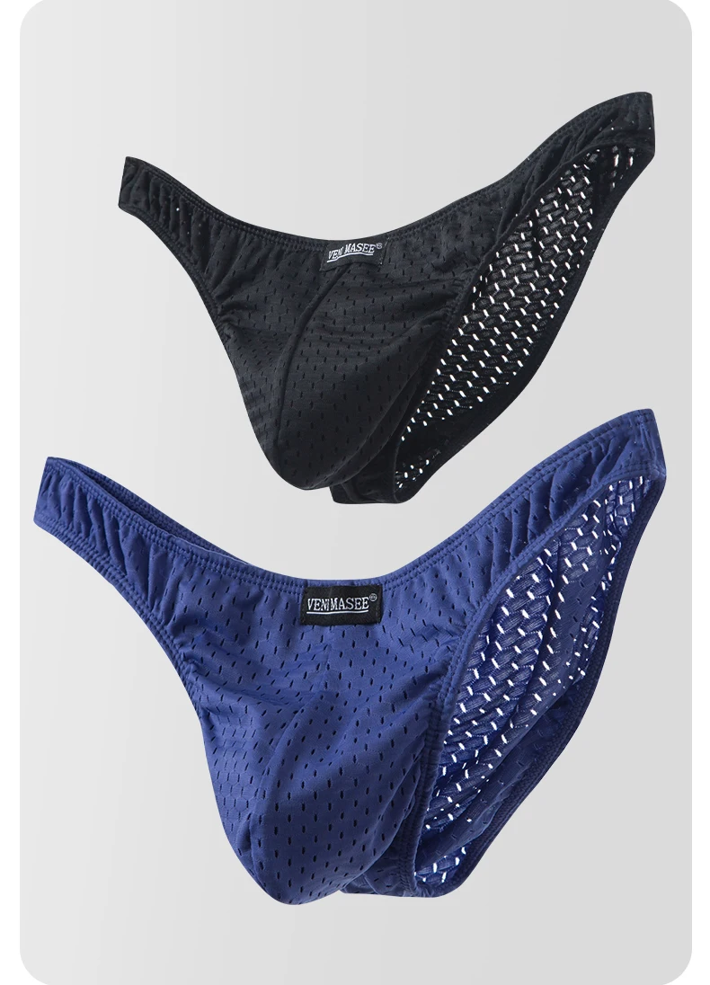 Calzoncillos Triangulares de Hombre, Cintura Baja, Corte en U, Sexy, de Seda Helada, con Malla Transpirable, Cómodos, Juvenil...