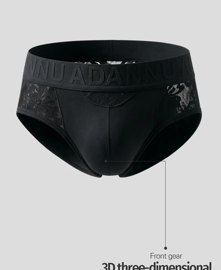 Calzoncillos de Hombre Ligeros y Transpirables de Modal con Encaje, Sexy, con Efecto de Realce de Cadera, Cómodos, Pure Desire
