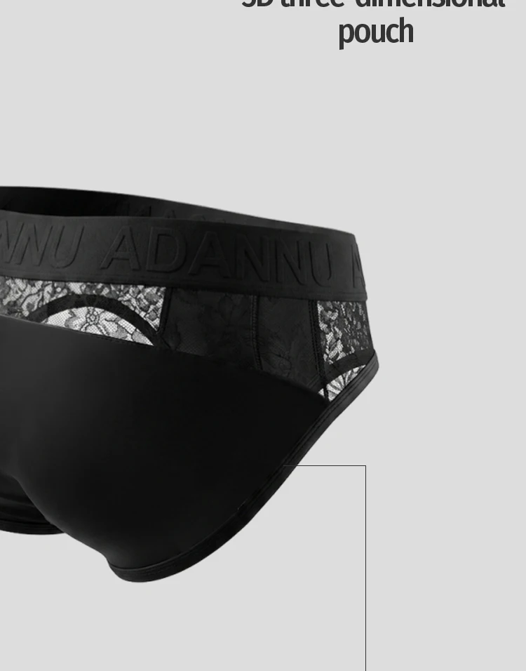 Calzoncillos de Hombre Ligeros y Transpirables de Modal con Encaje, Sexy, con Efecto de Realce de Cadera, Cómodos, Pure Desire