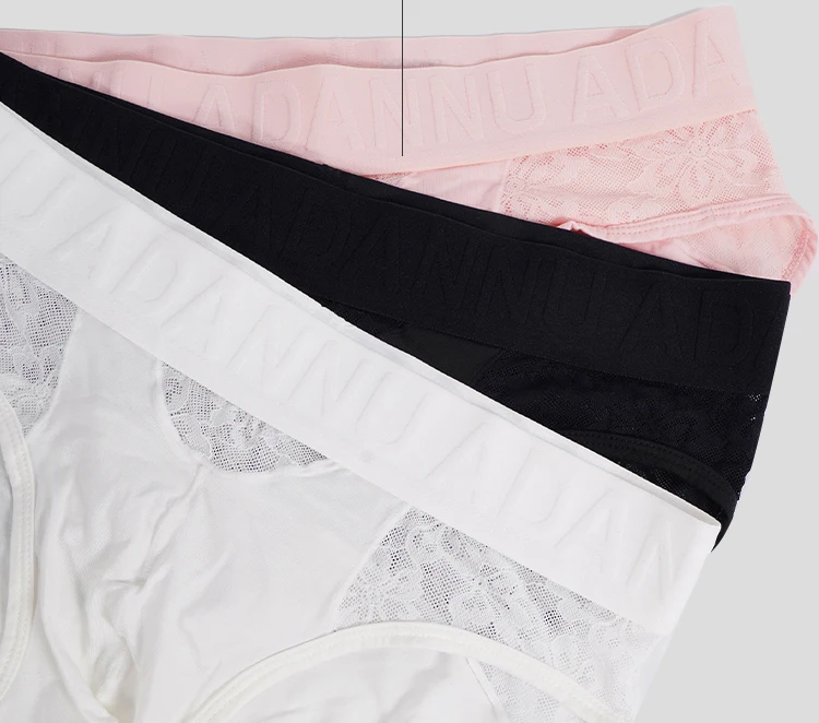 Calzoncillos de Hombre Ligeros y Transpirables de Modal con Encaje, Sexy, con Efecto de Realce de Cadera, Cómodos, Pure Desire