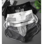 Ropa Interior Masculina de Verano, Calzoncillos Boxer Elásticos de Malla, Cintura Baja, Cómodos, Transpirables, Antibacterianos