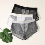 Ropa Interior Masculina de Verano, Calzoncillos Boxer Elásticos de Malla, Cintura Baja, Cómodos, Transpirables, Antibacterianos - Imagen 2