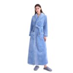 Camisón de franela extendido y grueso para hombre, albornoz de lana Coral de talla grande para mujer, otoño e invierno, 2026 - Imagen 2