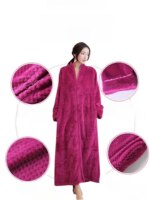 Bata de Dormir de Terciopelo ueso y Cálido, Bata de Baño ex para Parejas, Ropa de Dormir de una Pieza, Pijama Largo de ... - Imagen 3