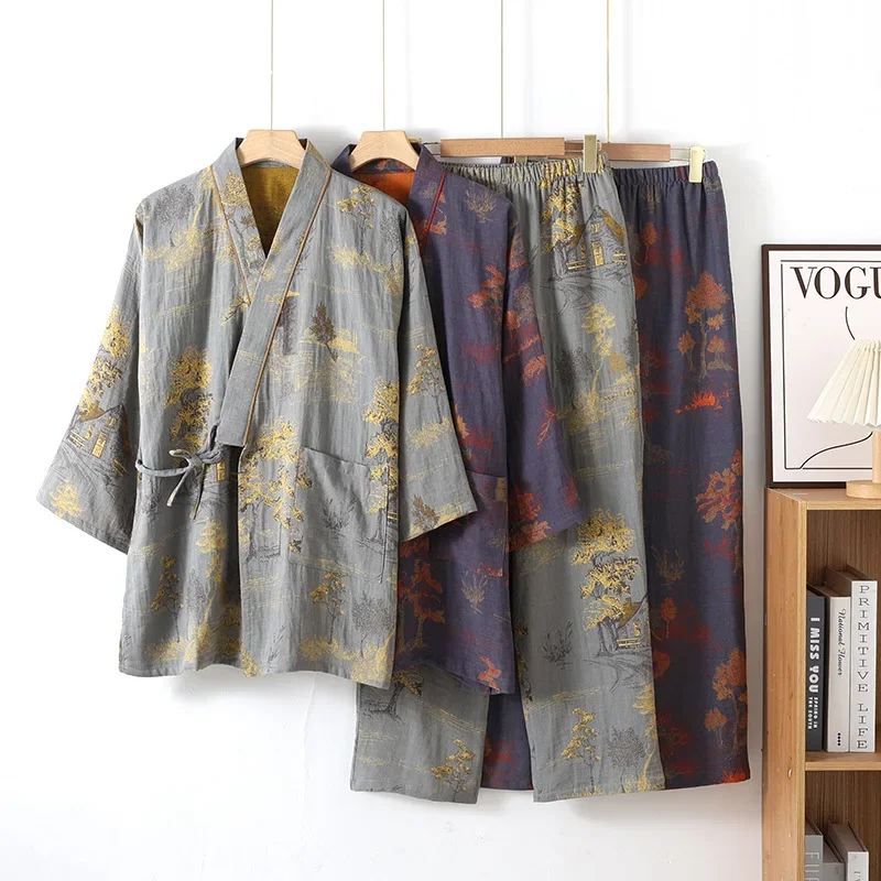 Conjunto de ropa de dormir para hombre de algodón Conjunto de ropa de dormir para hombre de algodón