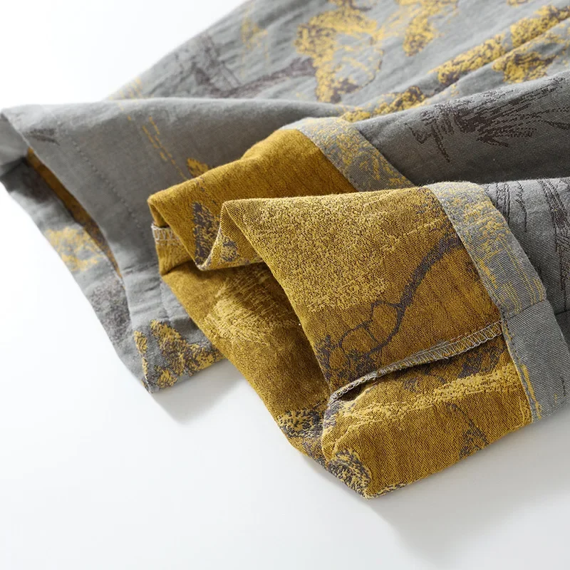Otoño Kimono batas de primavera para hombres con pantalones largos conjunto de pijamas ropa para el hogar Pijama suelto de algodón ropa masculina