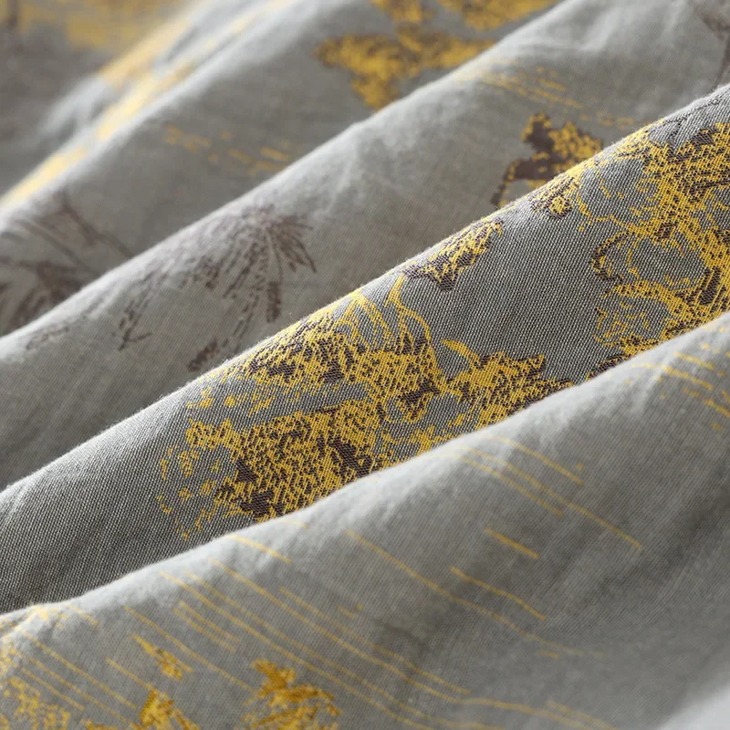 Otoño Kimono batas de primavera para hombres con pantalones largos conjunto de pijamas ropa para el hogar Pijama suelto de algodón ropa masculina
