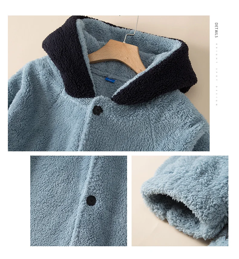 Conjunto de Pijama de Forro Polar Coral Grueso y Extendido para Hombre, Bata de Felpa Cálida de Invierno, Ropa de Dormir a Ju...