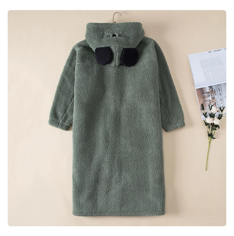 Conjunto de Pijama de Forro Polar Coral Grueso y Extendido para Hombre, Bata de Felpa Cálida de Invierno, Ropa de Dormir a Ju...
