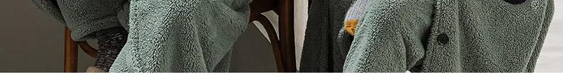 Conjunto de Pijama de Forro Polar Coral Grueso y Extendido para Hombre, Bata de Felpa Cálida de Invierno, Ropa de Dormir a Ju...