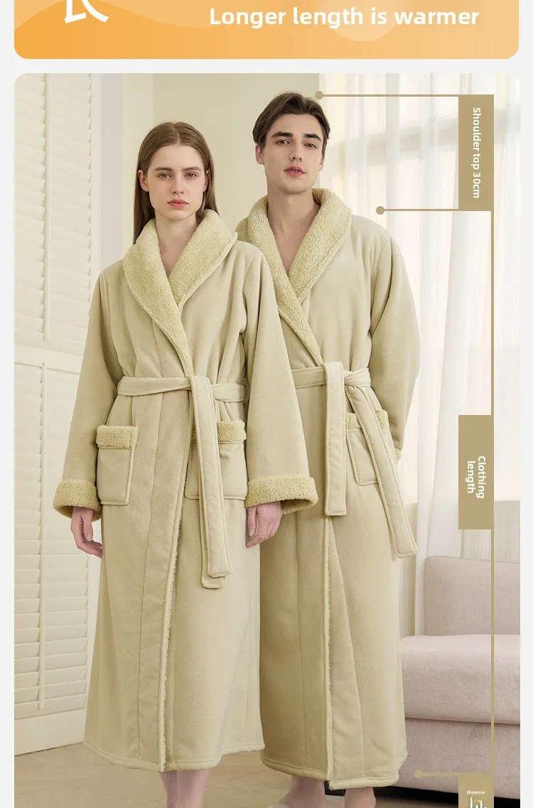 Albornoces para parejas para hombres Toalla de baño de invierno Estilo Pijamas Bata Doble capa Engrosada Lana de coral larga Lana de olefina para mujeres Albornoces para parejas para hombres Toalla de baño de invierno Estilo Pijamas Bata Doble capa Engrosada Lana de coral larga Lana de olefina para mujeres