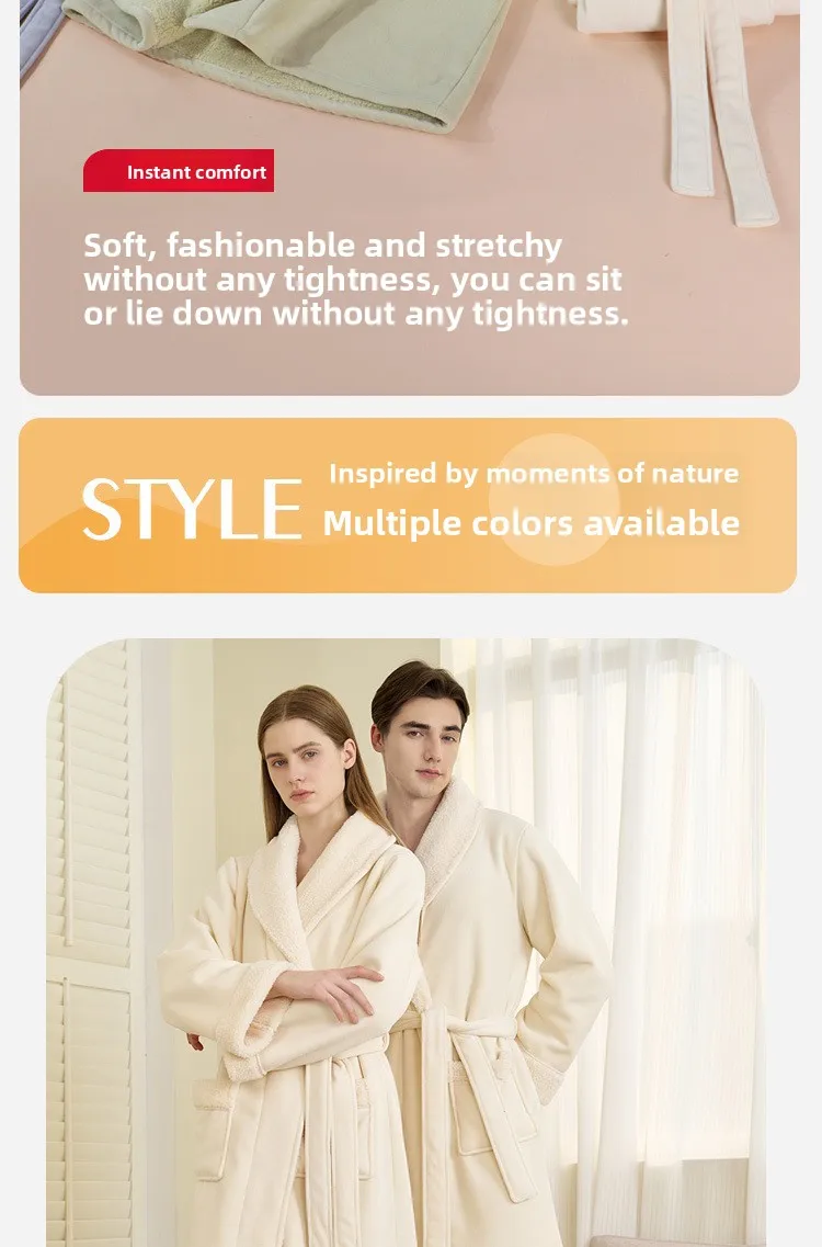 Albornoces para parejas para hombres Toalla de baño de invierno Estilo Pijamas Bata Doble capa Engrosada Lana de coral larga Lana de olefina para mujeres Albornoces para parejas para hombres Toalla de baño de invierno Estilo Pijamas Bata Doble capa Engrosada Lana de coral larga Lana de olefina para mujeres