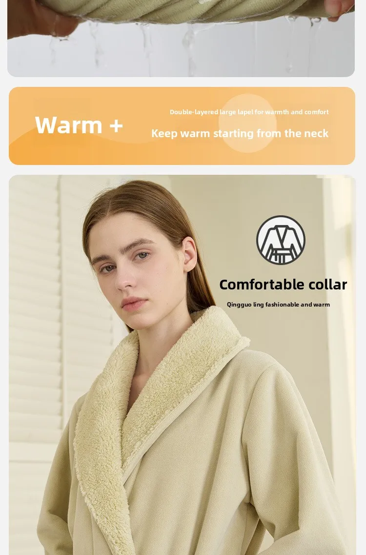 Albornoces para parejas para hombres Toalla de baño de invierno Estilo Pijamas Bata Doble capa Engrosada Lana de coral larga Lana de olefina para mujeres Albornoces para parejas para hombres Toalla de baño de invierno Estilo Pijamas Bata Doble capa Engrosada Lana de coral larga Lana de olefina para mujeres
