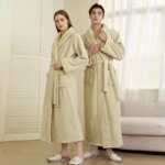 Albornoces para parejas para hombres Toalla de baño de invierno Estilo Pijamas Bata Doble capa Engrosada Lana de coral larga Lana de olefina para mujeres - Imagen 2