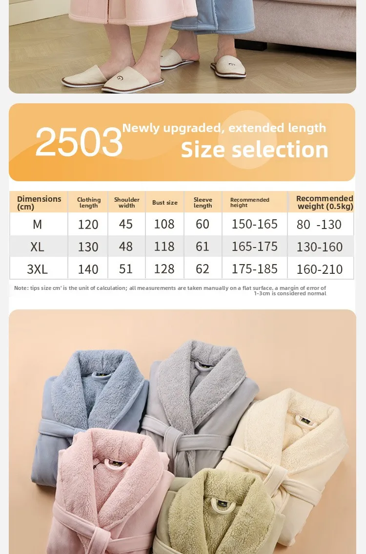Albornoces para parejas para hombres Toalla de baño de invierno Estilo Pijamas Bata Doble capa Engrosada Lana de coral larga Lana de olefina para mujeres Albornoces para parejas para hombres Toalla de baño de invierno Estilo Pijamas Bata Doble capa Engrosada Lana de coral larga Lana de olefina para mujeres