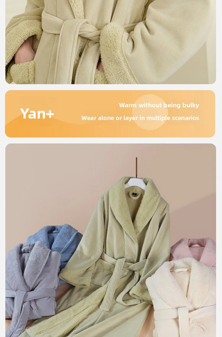 Albornoces para parejas para hombres Toalla de baño de invierno Estilo Pijamas Bata Doble capa Engrosada Lana de coral larga Lana de olefina para mujeres Albornoces para parejas para hombres Toalla de baño de invierno Estilo Pijamas Bata Doble capa Engrosada Lana de coral larga Lana de olefina para mujeres