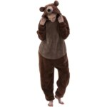 Pijama de Oso para Hombre, Ropa de Dormir Cómoda, Bata de Casa, Albornoz, Ideal para Otoño, Traje de Dormir con Diseño de Oso... - Imagen 2