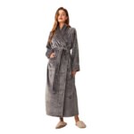 Bata de dormir de franela gruesa y cálida para hombre y mujer, albornoz largo de lana Coral de talla grande para otoño e invierno, novedad de 2026 - Imagen 3