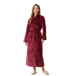 Bata de dormir de franela gruesa y cálida para hombre y mujer, albornoz largo de lana Coral de talla grande para otoño e invierno, novedad de 2026 - Imagen 2