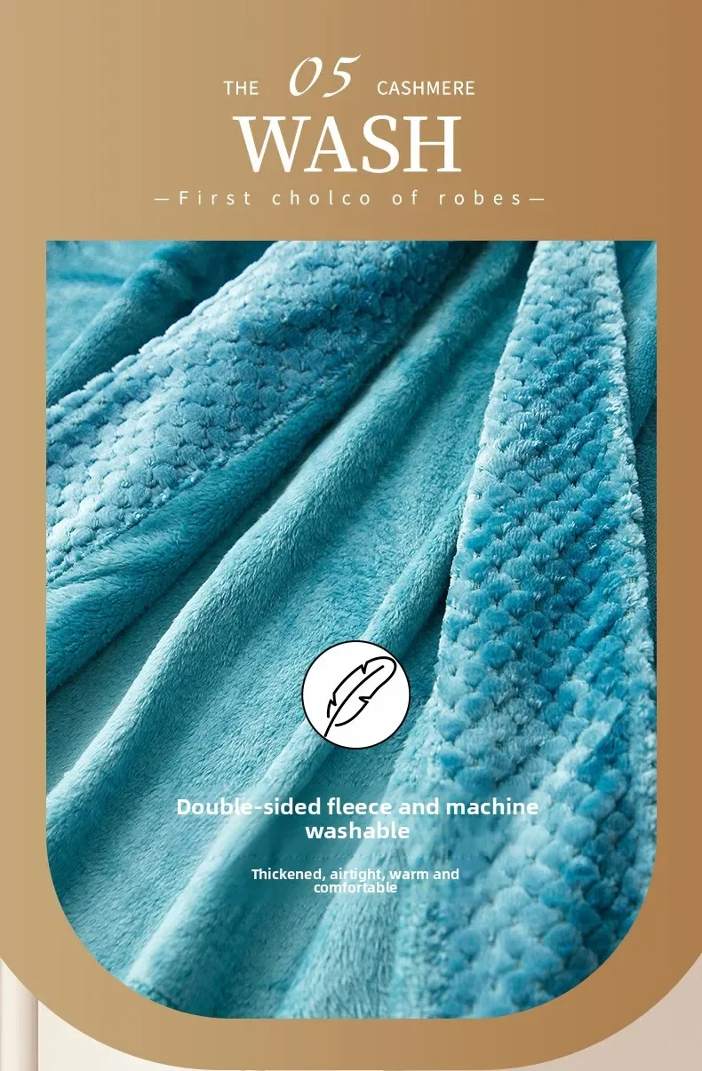 Bata de dormir de franela gruesa y cálida para hombre y mujer, albornoz largo de lana Coral de talla grande para otoño e invierno, novedad de 2026