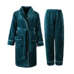 Nuevos Pijamas de Forro Polar Coral para Otoño e Invierno para Hombre y Mujer, Conjuntos de Pijamas Gruesos y Afelpados para Parejas con Pantalones, Traje Cálido de Invierno - Imagen 5