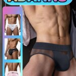 Ropa interior de algodón para hombre, con tejido de malla, detalles de parche, transpirable, cómoda, de alta elasticidad, con bolsillo grande, calzoncillos de diseño moderno.