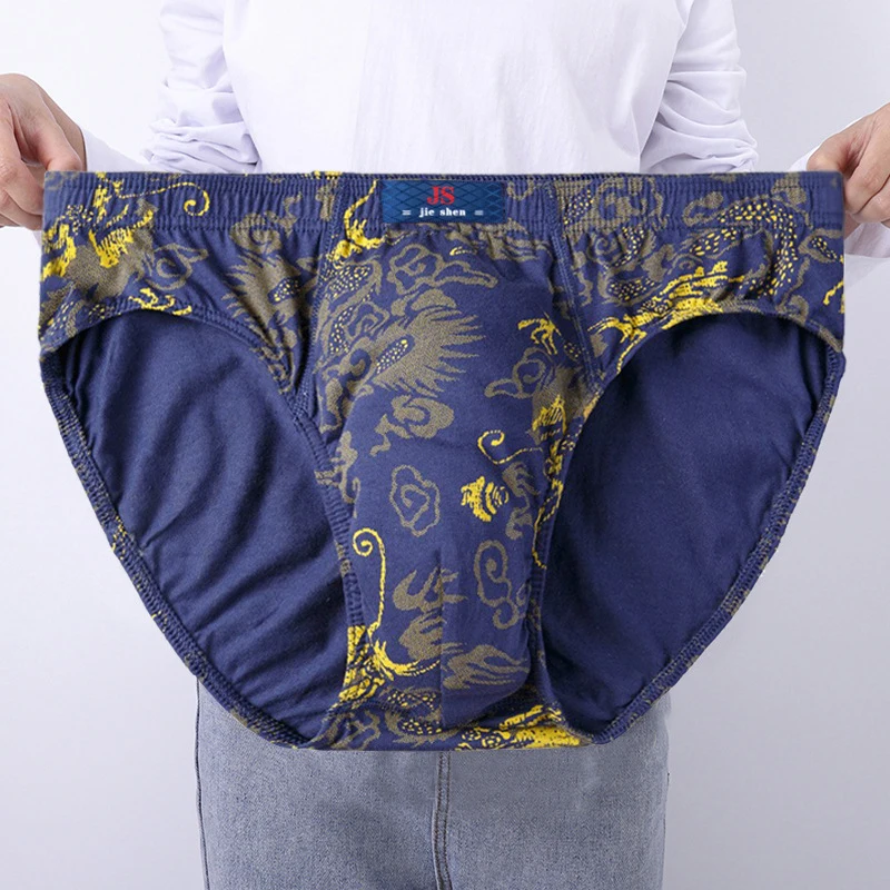 10 Calzoncillos de Hombre con Estampado de Dragón, 100% Algodón, Cómodos, Transpirables, de Talle Medio, Holgados, Tallas Grandes