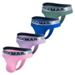 JOCKMAIL-ropa interior para hombre, calzoncillos 100% de algodón con cintura baja bordada, 3D, bolsa grande en la espalda, bragas sexys vacías, 2XL, Gay