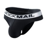 JOCKMAIL-ropa interior para hombre, calzoncillos 100% de algodón con cintura baja bordada, 3D, bolsa grande en la espalda, bragas sexys vacías, 2XL, Gay - Imagen 3