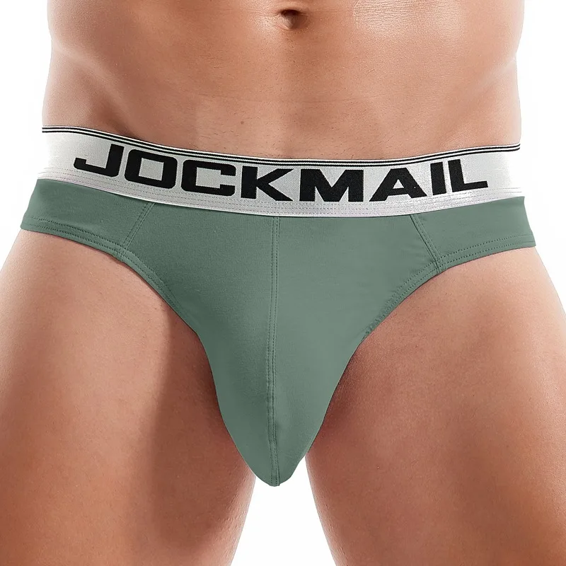JOCKMAIL-ropa interior para hombre, calzoncillos 100% de algodón con cintura baja bordada, 3D, bolsa grande en la espalda, bragas sexys vacías, 2XL, Gay