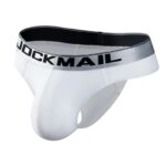 JOCKMAIL-ropa interior para hombre, calzoncillos 100% de algodón con cintura baja bordada, 3D, bolsa grande en la espalda, bragas sexys vacías, 2XL, Gay - Imagen 4