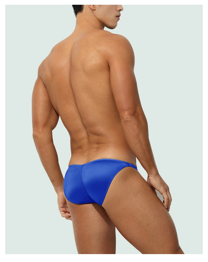 Calzoncillos de Hombre de Cintura Baja, Estilo Deportivo, Ajustados, de Seda de Hielo y Satén, Sensuales y de Lujo, con Efect...