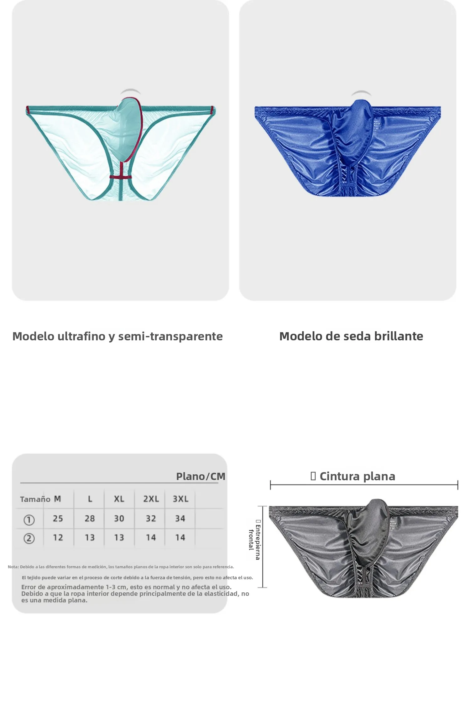 Calzoncillos de Hombre de Cintura Baja, Estilo Deportivo, Ajustados, de Seda de Hielo y Satén, Sensuales y de Lujo, con Efect...
