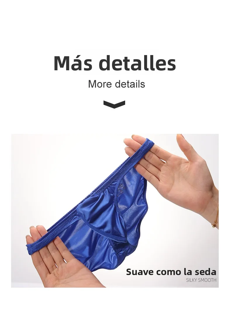 Calzoncillos de Hombre de Cintura Baja, Estilo Deportivo, Ajustados, de Seda de Hielo y Satén, Sensuales y de Lujo, con Efect...