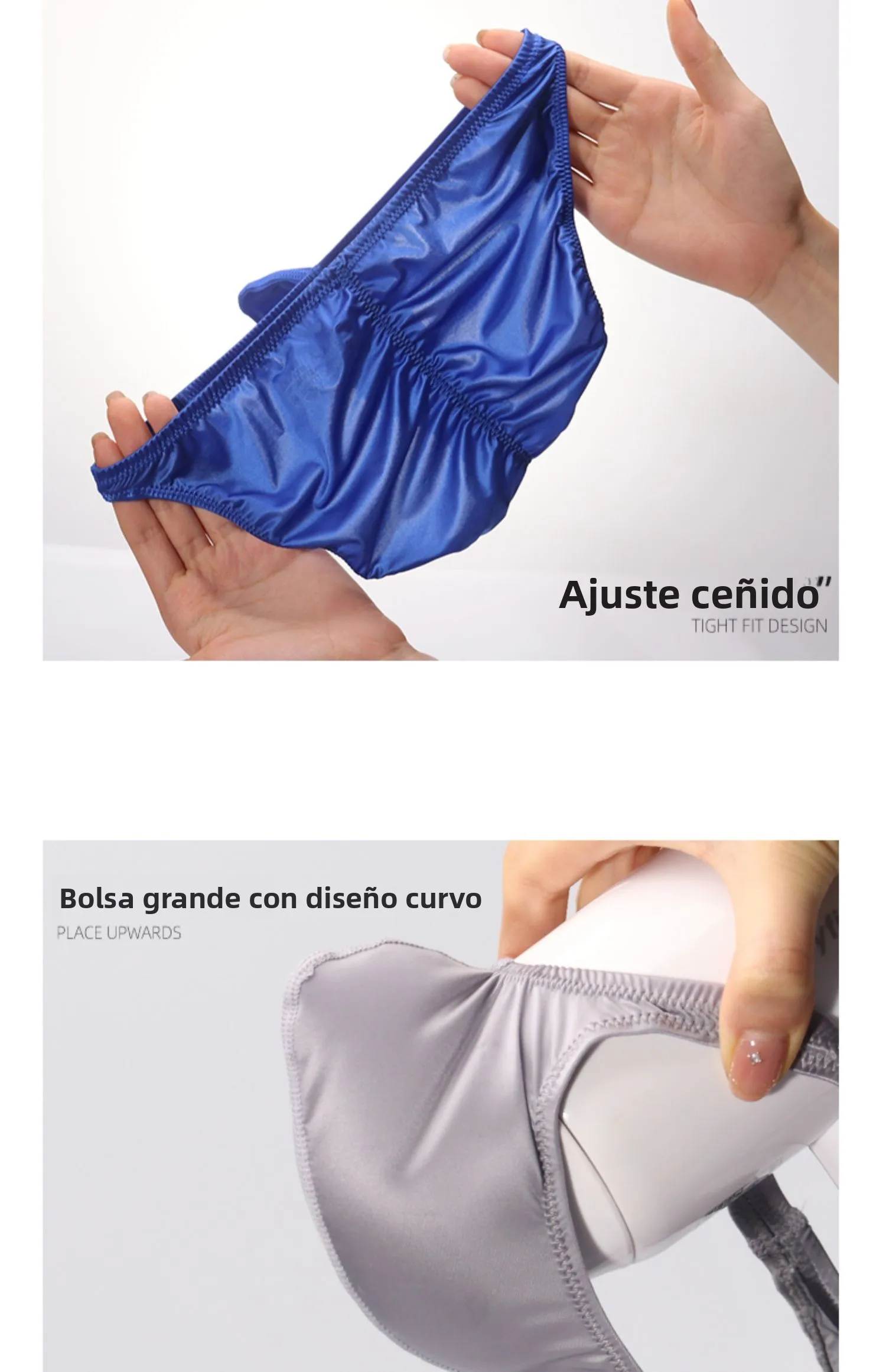 Calzoncillos de Hombre de Cintura Baja, Estilo Deportivo, Ajustados, de Seda de Hielo y Satén, Sensuales y de Lujo, con Efect...