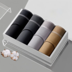 1/4 Uds. Calzoncillos de algodón para hombre, ropa interior sólida, pantalones cortos cómodos y ajustados, lencería sexy con diseño en U convexo
