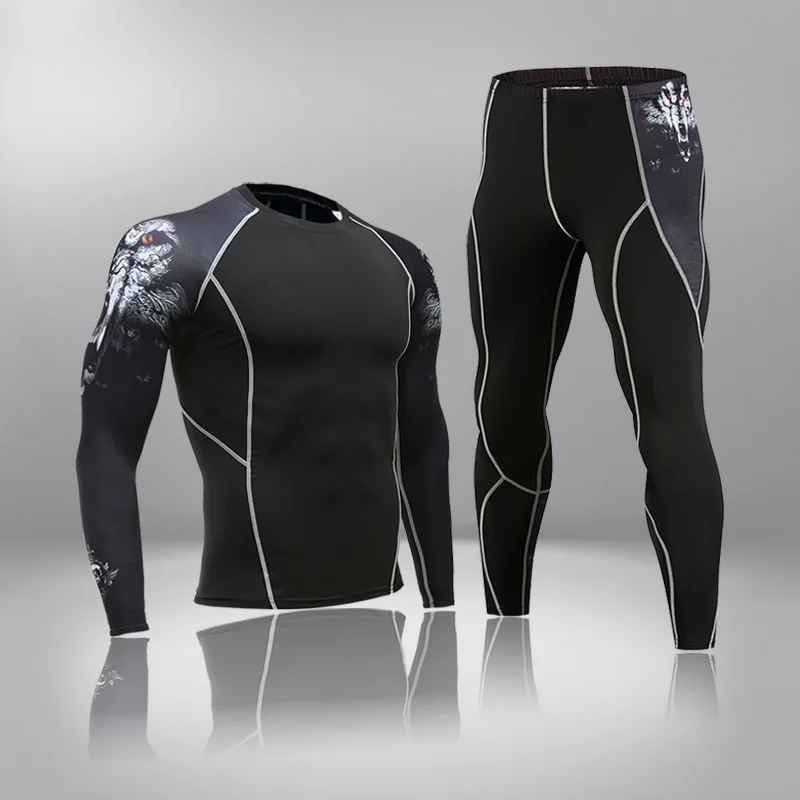 Nuevos conjuntos de ropa interior térmica para hombre, traje deportivo de compresión, ropa interior térmica de secado rápido para el sudor, conjuntos de Calzoncillos largos para hombre Nuevos conjuntos de ropa interior térmica para hombre, traje deportivo de compresión, ropa interior térmica de secado rápido para el sudor, conjuntos de Calzoncillos largos para hombre