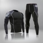 Nuevos conjuntos de ropa interior térmica para hombre, traje deportivo de compresión, ropa interior térmica de secado rápido para el sudor, conjuntos de Calzoncillos largos para hombre - Imagen 2